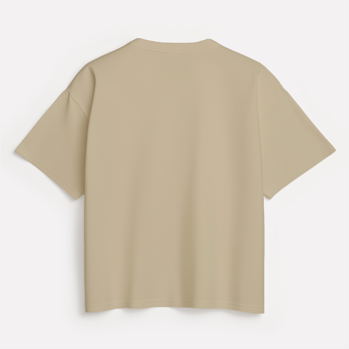 Beige Solid Oversized T-Shirt
