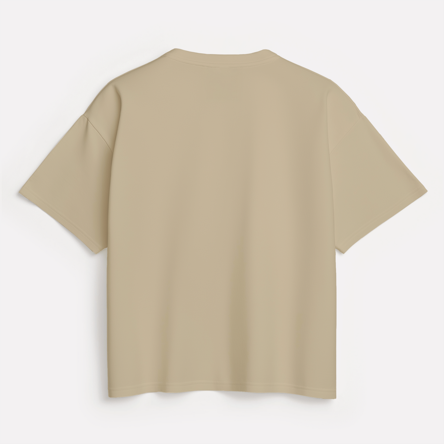 Beige Solid Oversized T-Shirt