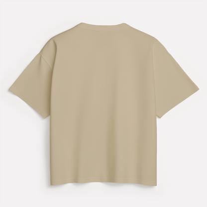 Beige Solid Oversized T-Shirt