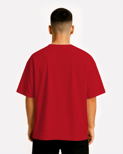 Red Solid Oversized T-Shirt