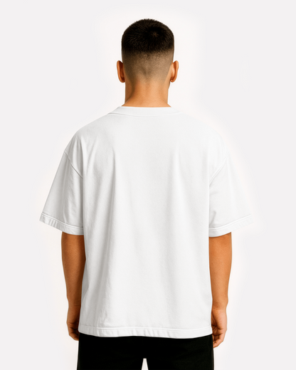 White Solid Oversized T-Shirt