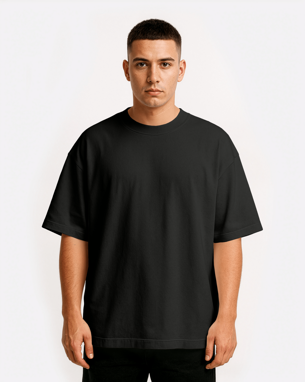 Black Solid Oversized T-Shirt