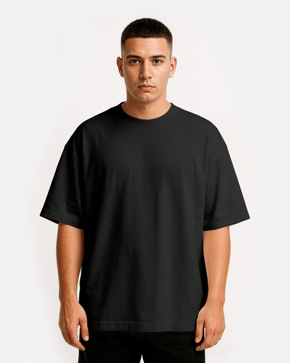 Black Solid Oversized T-Shirt