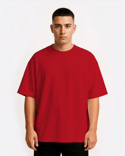 Red Solid Oversized T-Shirt