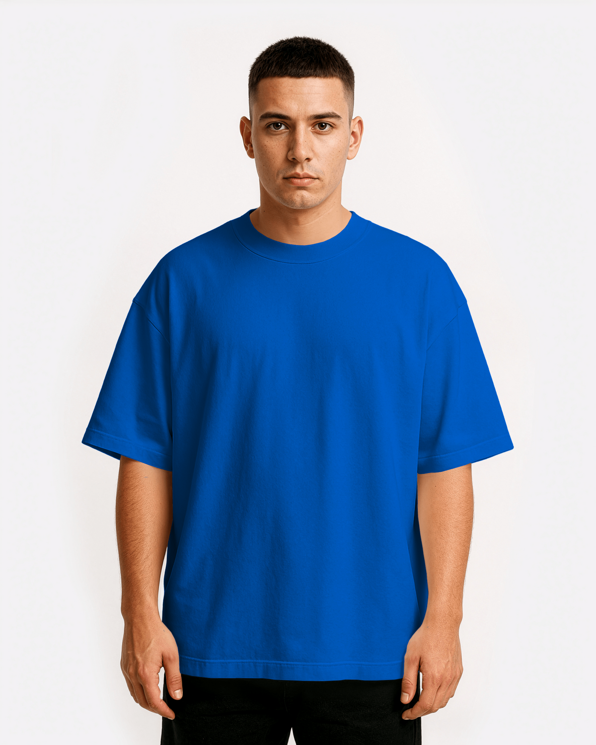 Royal Blue Solid Oversized T-Shirt