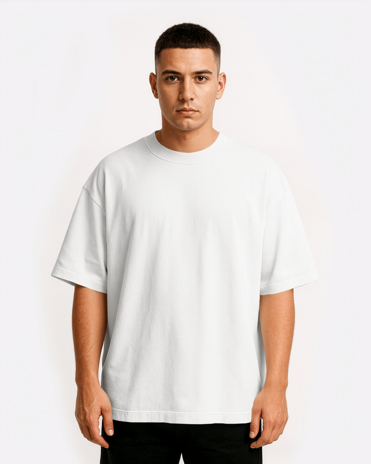 White Solid Oversized T-Shirt
