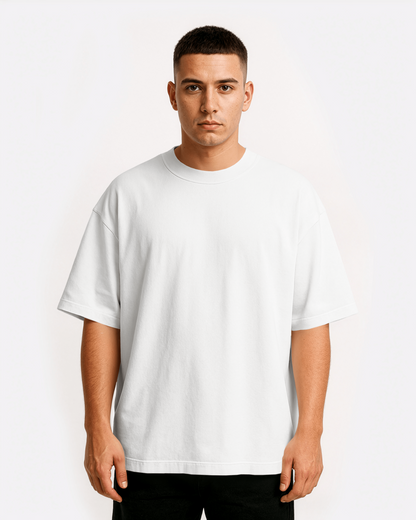 White Solid Oversized T-Shirt