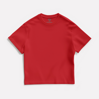 Red Solid Oversized T-Shirt