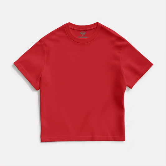 Red Solid Oversized T-Shirt