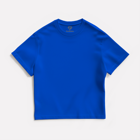 Royal Blue Solid Oversized T-Shirt