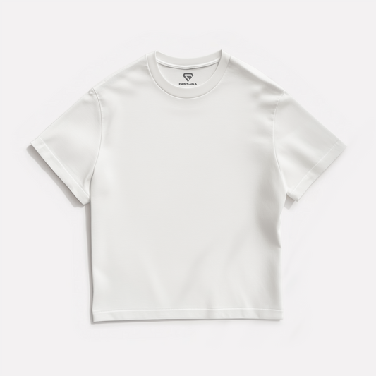 White Solid Oversized T-Shirt