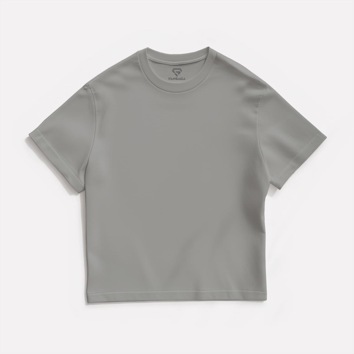 Grey Solid Oversized T-Shirt
