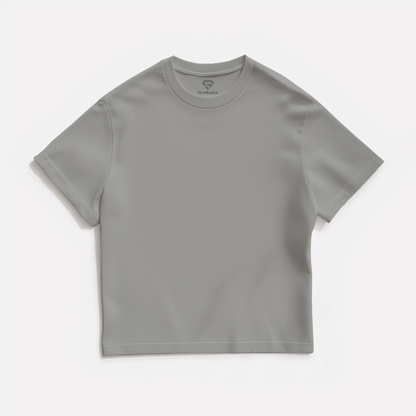 Grey Solid Oversized T-Shirt