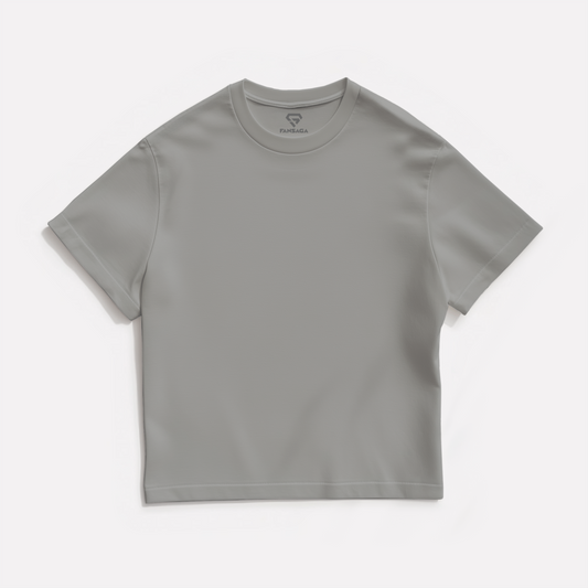 Grey Solid Oversized T-Shirt