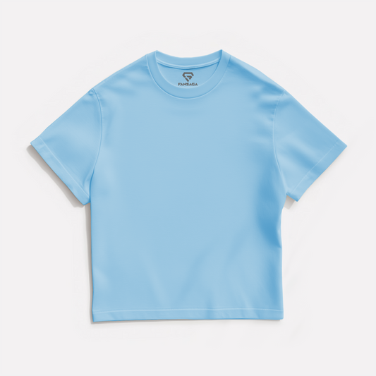 Skyblue Solid Oversized T-Shirt